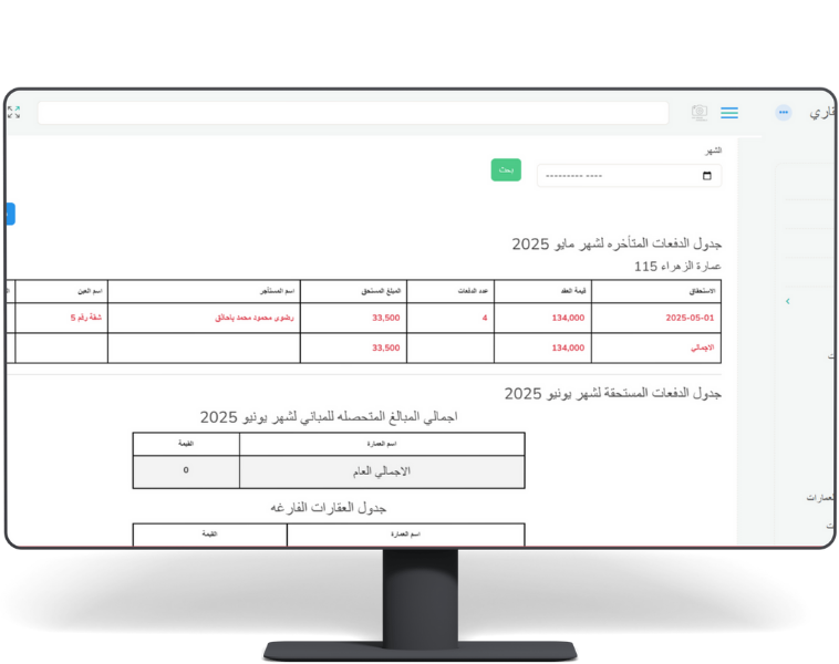 لوحة التقارير